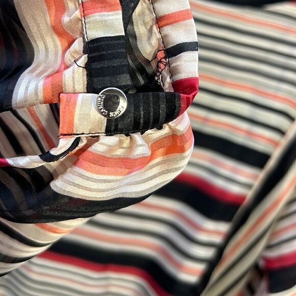 Vince Camuto top striped lined tank orange black gray Sz Small - Picture 7 of 8